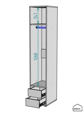 Шкаф Linnea MHR-1-3 2050х400х510 (ДВ-М 11.1.25) в Миассе - miass.ok-mebel.com | фото 3