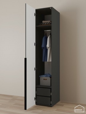 Шкаф Linnea MHR-1-3 2050х400х510 (Графит-М 11.1.25) в Миассе - miass.ok-mebel.com | фото 5
