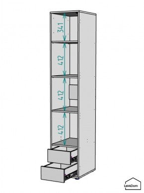 Шкаф Linnea MHR-1-4 2050х400х510 (ДВ-М 11.1.25) в Миассе - miass.ok-mebel.com | фото 3