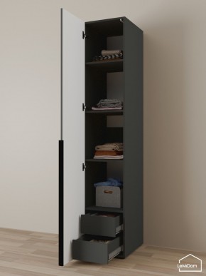 Шкаф Linnea MHR-1-4 2050х400х510 (Графит-М 11.1.25) в Миассе - miass.ok-mebel.com | фото 6