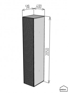 Шкаф Linnea MHR-1PO-2 2050х400х510 (Белый-М 11.1.1) в Миассе - miass.ok-mebel.com | фото 2