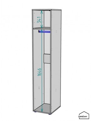 Шкаф Linnea MHR-1PO 2050х400х510 (Белый-М 11.1.1) в Миассе - miass.ok-mebel.com | фото 3