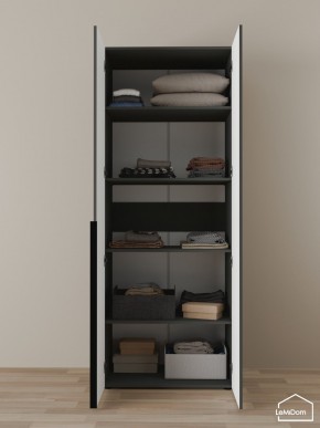 Шкаф Linnea MHR-2-2 2050х800х510 (Графит-М 11.1.25) в Миассе - miass.ok-mebel.com | фото 4