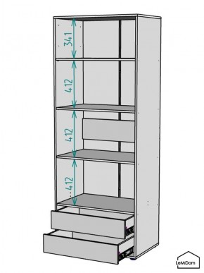 Шкаф Linnea MHR-2-4 2050х800х510 (Графит-М 11.1.25) в Миассе - miass.ok-mebel.com | фото 3