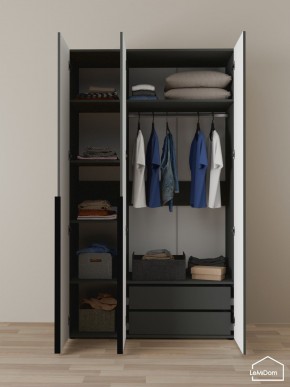 Шкаф Linnea MHR-3-2 2050х1200х510 (Графит-М 11.1.25) в Миассе - miass.ok-mebel.com | фото 5