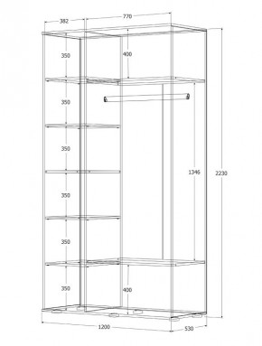 Шкаф Норден 1200 (Дуб Крафт белый) в Миассе - miass.ok-mebel.com | фото 3