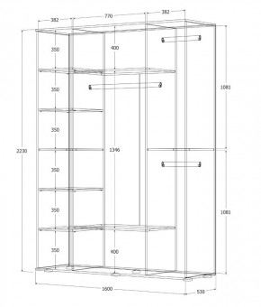 Шкаф Норден 1600 (Белый текстурный) в Миассе - miass.ok-mebel.com | фото 3