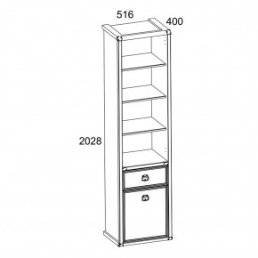 Шкаф открытый 1D1S, MAGELLAN, цвет Сосна винтаж в Миассе - miass.ok-mebel.com | фото 2