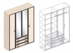 НАОМИ Шкаф 4-х створчатый в Миассе - miass.ok-mebel.com | фото 3
