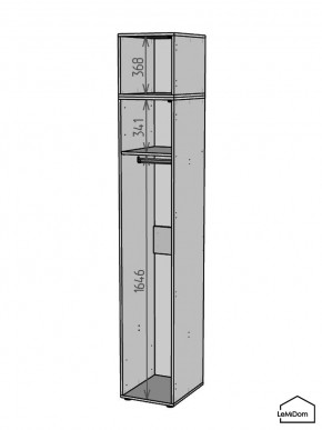 Шкаф с антресолью Linnea MHR-1A-1 2450х400х510 (ДВ-М 11.1.25) в Миассе - miass.ok-mebel.com | фото 3