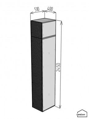 Шкаф с антресолью Linnea MHR-1A-2 2450х400х510 (ДВ-М 11.1.25) в Миассе - miass.ok-mebel.com | фото 2