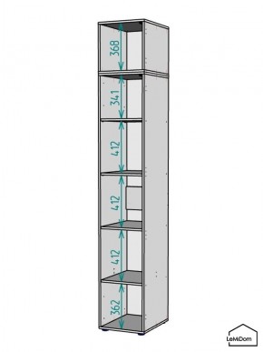 Шкаф с антресолью Linnea MHR-1A-2 2450х400х510 (ДВ-М 11.1.25) в Миассе - miass.ok-mebel.com | фото 3