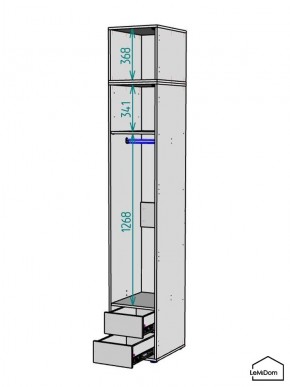 Шкаф с антресолью Linnea MHR-1A-3 2450х400х510 (Белый-М 11.1.2) в Миассе - miass.ok-mebel.com | фото 3