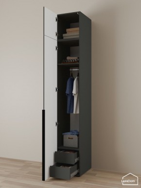 Шкаф с антресолью Linnea MHR-1A-3 2450х400х510 (Графит-М 11.1.25) в Миассе - miass.ok-mebel.com | фото 5