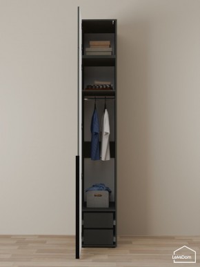 Шкаф с антресолью Linnea MHR-1A-3 2450х400х510 (Графит-М 11.1.25) в Миассе - miass.ok-mebel.com | фото 6