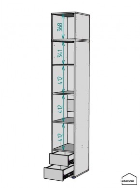 Шкаф с антресолью Linnea MHR-1POA-4 2450х400х510 (Белый-М 11.1.1) в Миассе - miass.ok-mebel.com | фото 3