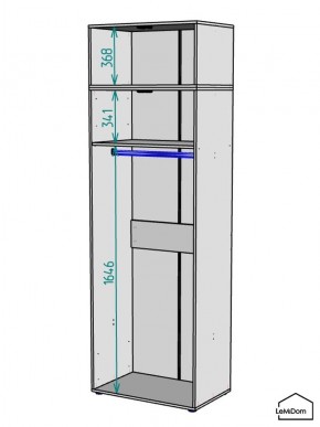 Шкаф с антресолью Linnea MHR-2A-1 2450х800х510 (Графит-М 11.1.25) в Миассе - miass.ok-mebel.com | фото 3