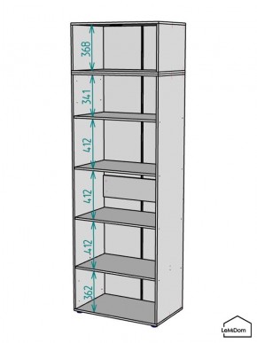 Шкаф с антресолью Linnea MHR-2A-2 2450х800х510 (Графит-М 11.1.25) в Миассе - miass.ok-mebel.com | фото 3