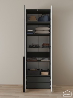 Шкаф с антресолью Linnea MHR-2A-3 2450х800х510 (Графит-М 11.1.25) в Миассе - miass.ok-mebel.com | фото 5