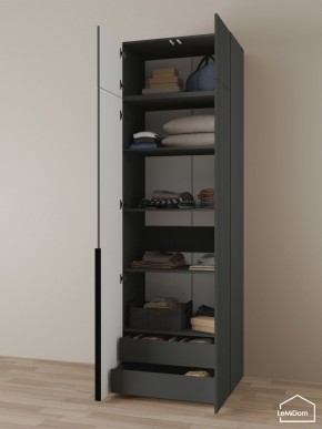Шкаф с антресолью Linnea MHR-2A-3 2450х800х510 (Графит-М 11.1.25) в Миассе - miass.ok-mebel.com | фото 6