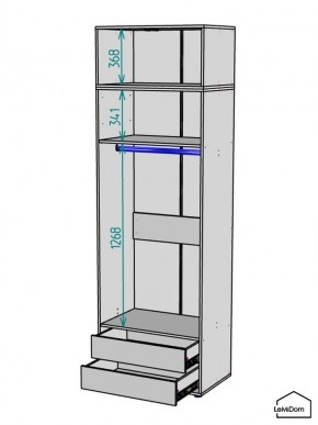 Шкаф с антресолью Linnea MHR-2POA-3 2450х800х510 (Белый-М 11.1.1) в Миассе - miass.ok-mebel.com | фото 3