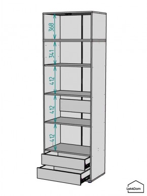 Шкаф с антресолью Linnea MHR-2POA-4 2450х800х510 (Белый-М 11.1.2) в Миассе - miass.ok-mebel.com | фото 3