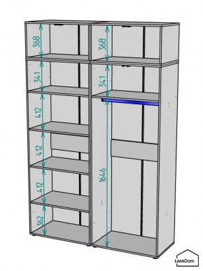 Шкаф с антресолью Linnea MHR-4A-1 2450х1600х510 (Белый-М 11.1.1) в Миассе - miass.ok-mebel.com | фото 3