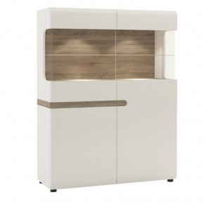 Шкаф с витриной 3D-1S/TYP 33, LINATE ,цвет белый/сонома трюфель в Миассе - miass.ok-mebel.com | фото