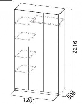 Шкаф ШК-5 (1200) Меланж в Миассе - miass.ok-mebel.com | фото 6