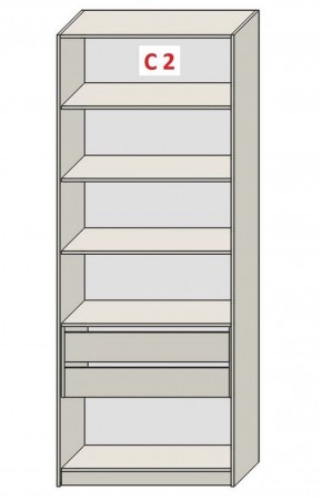 Шкаф СТАНДАРТ С1 без ящика серия "ГЕСТИЯ" (Бело-серый/Дуб Небраска натуральный ) 800*520*2300 в Миассе - miass.ok-mebel.com | фото 6
