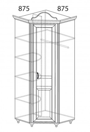 Шкаф угловой №562 "Алиса" (угол 875*875) в Миассе - miass.ok-mebel.com | фото 2