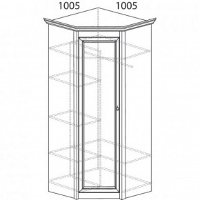 Шкаф угловой №662 "Флоренция" Фасад зеркало (угол 1005*1005) Дуб оксфорд в Миассе - miass.ok-mebel.com | фото 2