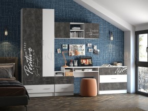 ВЕГА NEW Позитив Шкаф (Бетон темный/белый) в Миассе - miass.ok-mebel.com | фото 3