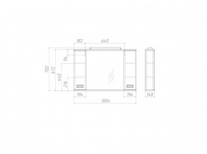 Шкаф-зеркало Cube 100 Эл. Домино (DC5013HZ) в Миассе - miass.ok-mebel.com | фото 2