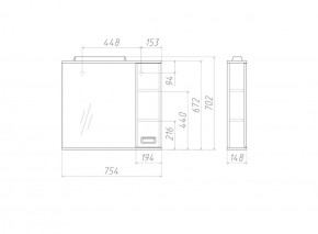 Шкаф-зеркало Cube 75 Эл. Правый Домино (DC5009HZ) в Миассе - miass.ok-mebel.com | фото 3