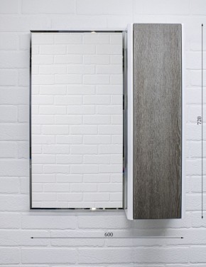 Шкаф-зеркало Uno 60 Дуб серый левый/правый Домино (DU1503HZ) в Миассе - miass.ok-mebel.com | фото 7