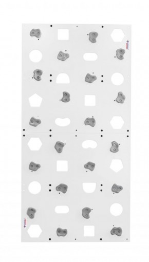 Скалодром пристенный (1000*2000) стандарт ЭЛЬБРУС Pastel с отверстиями (20 шт. серых зацепов) цв.белый в Миассе - miass.ok-mebel.com | фото