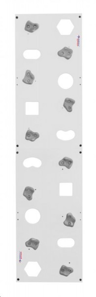 Скалодром пристенный (500*2000) стандарт ЭЛЬБРУС Pastel с отверстиями (10 шт. серых зацепов) цв.белый в Миассе - miass.ok-mebel.com | фото 1