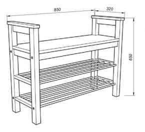 Скамья 85 Кантри для обуви, массив сосны, цвет белый в Миассе - miass.ok-mebel.com | фото 3