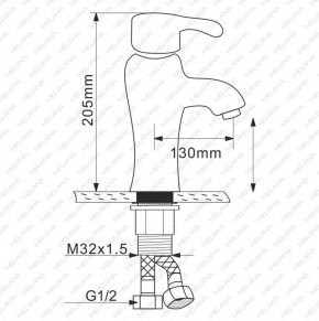 Смеситель д/ум MLN-F-002CBK-M керамический (Черный матовый) в Миассе - miass.ok-mebel.com | фото 2