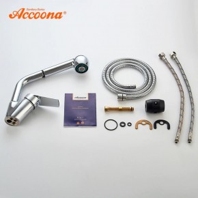 Смеситель для кухни Accoona A5410 с вытягивающейся лейкой в Миассе - miass.ok-mebel.com | фото 3