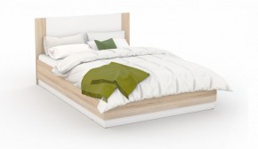 Спальня Аврора Кровать 160 с подъемным механизмом Дуб сонома/Белый в Миассе - miass.ok-mebel.com | фото 1