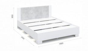 Спальня Аврора Кровать 160 со встроенным основанием под матрас Белый/Ателье светлый в Миассе - miass.ok-mebel.com | фото