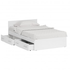 Стандарт Кровать с ящиками 1200, цвет белый, ШхГхВ 123,5х203,5х70 см., сп.м. 1200х2000 мм., без матраса, основание есть в Миассе - miass.ok-mebel.com | фото 3