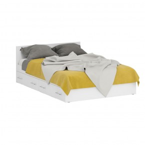 Стандарт Кровать с ящиками 1400, цвет белый, ШхГхВ 143,5х203,5х70 см., сп.м. 1400х2000 мм., без матраса, основание есть в Миассе - miass.ok-mebel.com | фото 2
