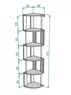 Стеллаж Maria S113-MA (Графит) в Миассе - miass.ok-mebel.com | фото 3
