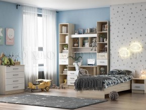 МАРТИНА Стеллаж с ящиками (Белый глянец/дуб сонома) в Миассе - miass.ok-mebel.com | фото 3