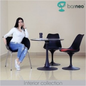 Стол Barneo T-3 Tulip style (RAL9017 черный, D90) в Миассе - miass.ok-mebel.com | фото 2