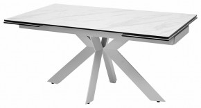 Стол BELLUNO 160 MARBLES KL-99 Белый мрамор матовый, итальянская керамика/ белый каркас, ®DISAUR в Миассе - miass.ok-mebel.com | фото 2