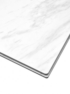 Стол BELLUNO 160 MARBLES KL-99 Белый мрамор матовый, итальянская керамика/ белый каркас, ®DISAUR в Миассе - miass.ok-mebel.com | фото 4